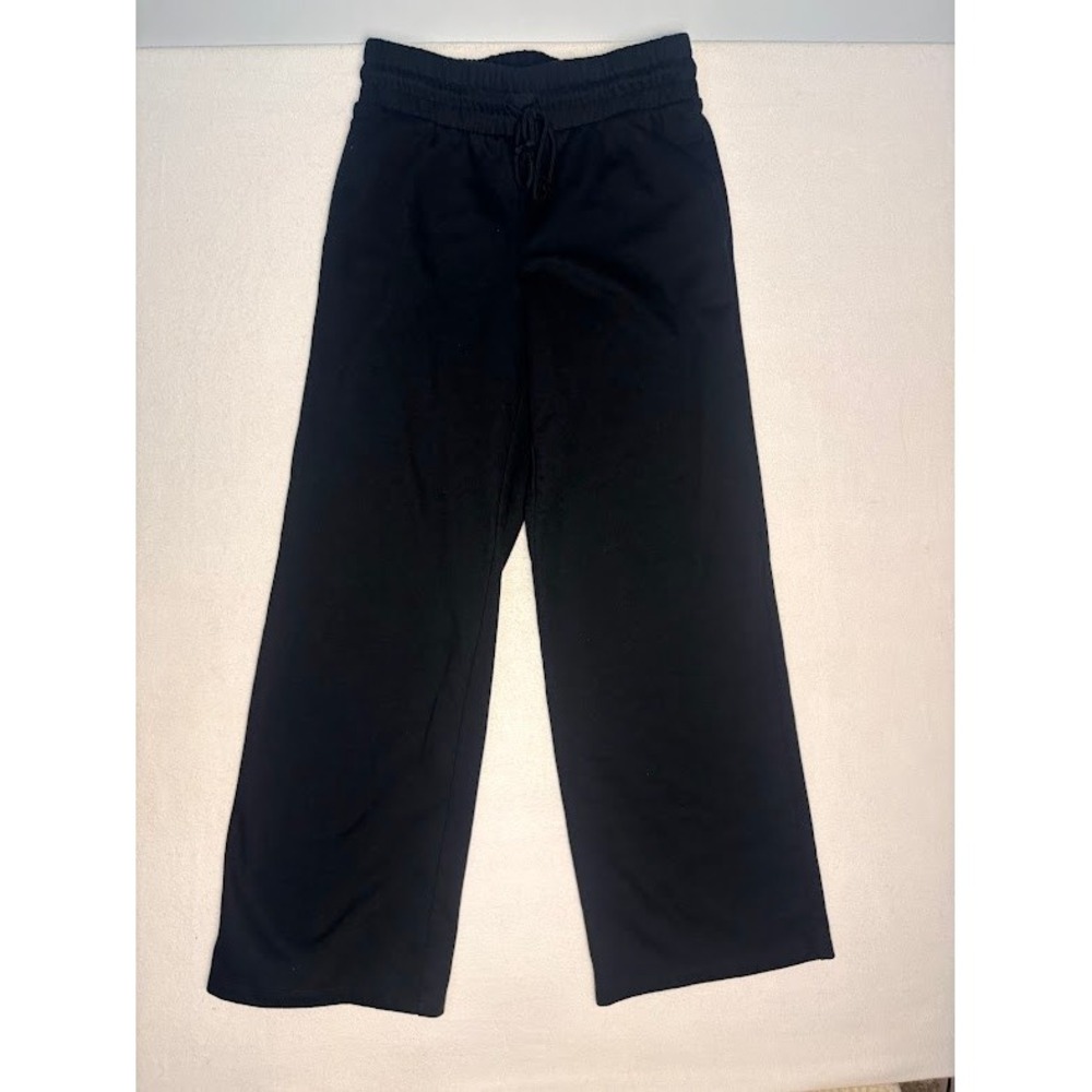 Wild Fable Sweatpants Womens Medium Black Wide Leg Fleece Drawstring Excellent